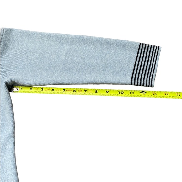 Tommy Hilfiger Cold Shoulder Striped Baby Blue Sweater (size L) - Picture 6 of 8